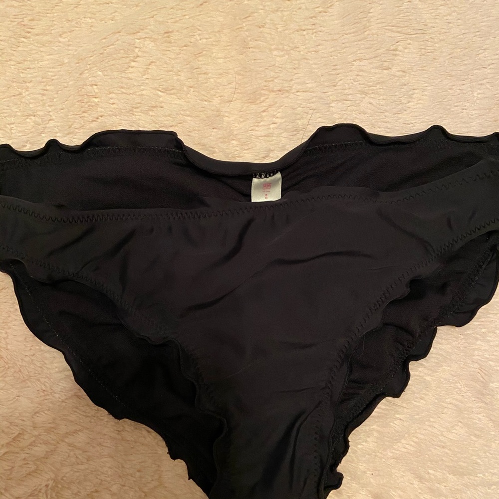 Black bikini bottom with ruffles